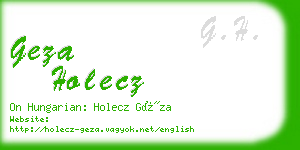 geza holecz business card